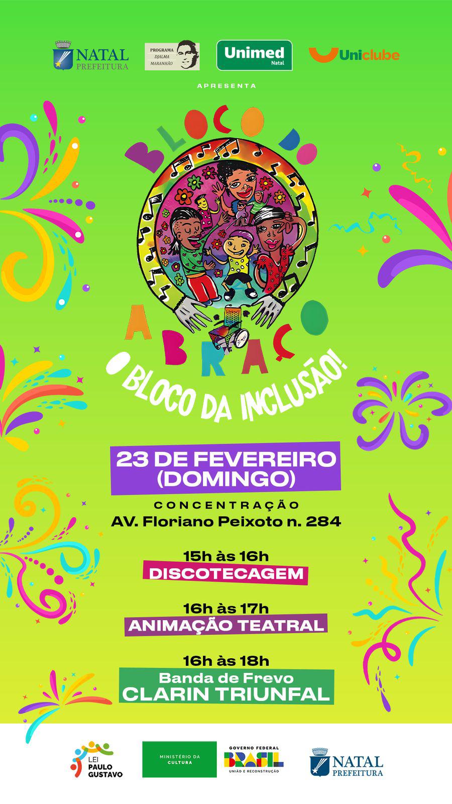 Bloco do Abraço promove diversão e inclusão social no carnaval de Natal